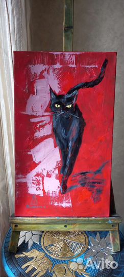 Картина Чёрная кошка новая