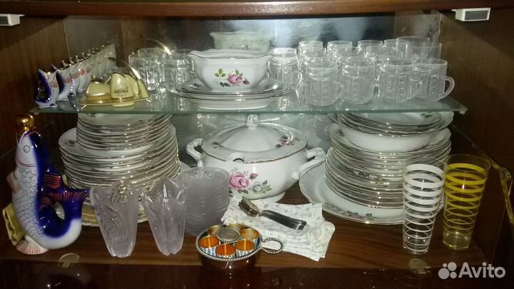 Посуда СССР, сервиз, фужеры, тарелки, кружки