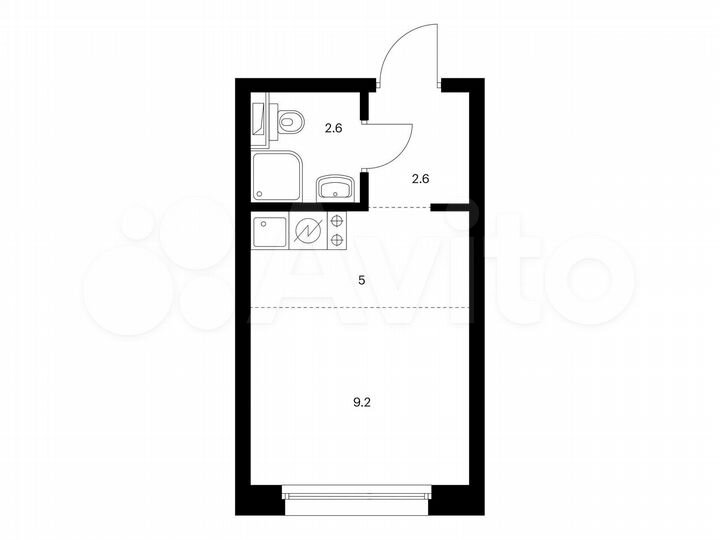 Квартира-студия, 19,4 м², 8/14 эт.