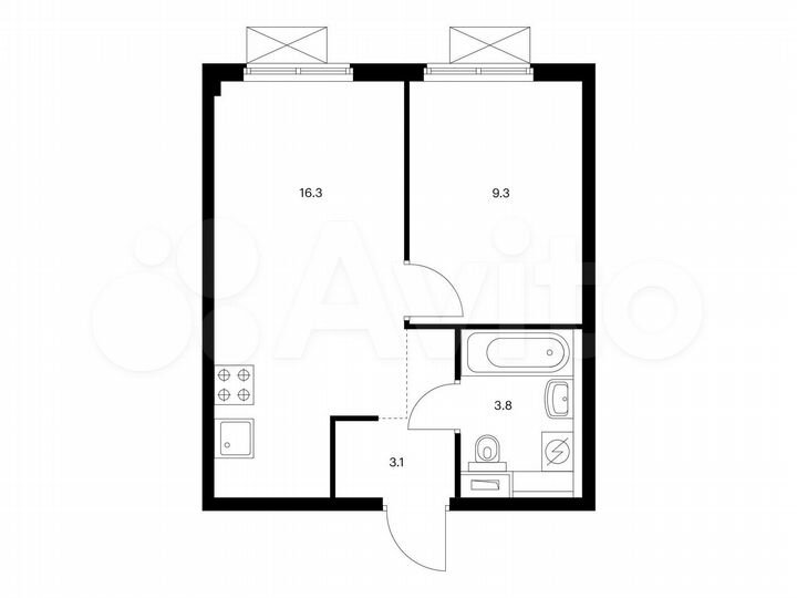 1-к. квартира, 32,5 м², 16/16 эт.
