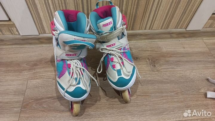 Роликовые коньки детские раздвижные размер 30-35