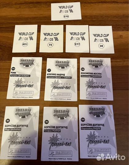 Наклейки Panini Euro 96 world cup 98
