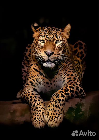 Большая картина маслом леопард