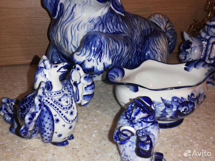 Фарфоровые статуэтки Гжель, авторские работы