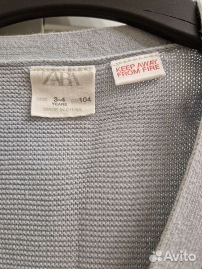 Джинсовая рубашка и кардиган Zara