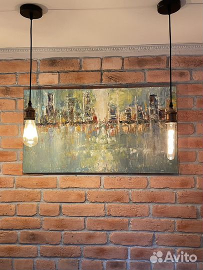 Картина маслом абстракция город