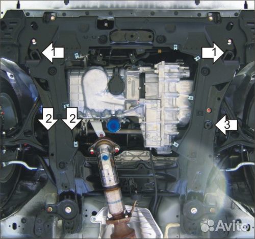 Защита картера двигателя и кпп Honda Accord viii