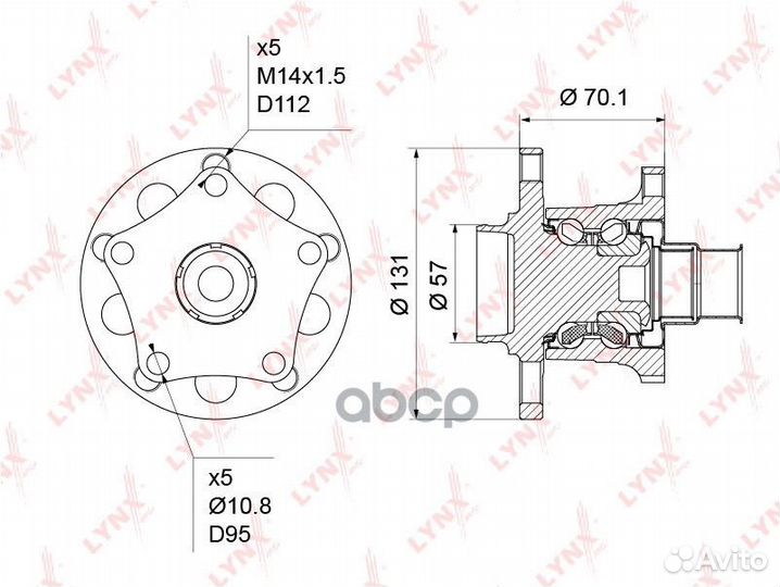 Ступица колеса зад прав/лев WH1222 lynxauto