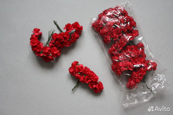 Бумажные цветы для скрапбукинга Мини розы цветы
