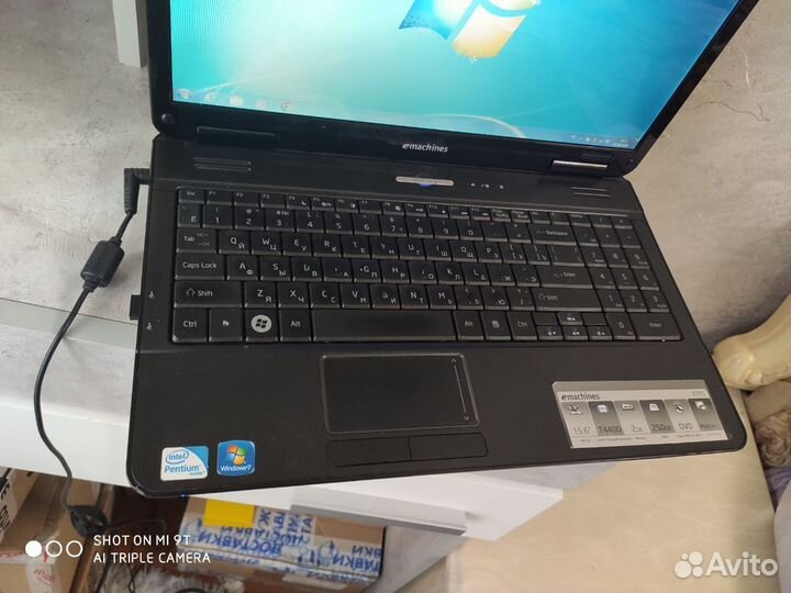 Ноутбук eMachines E725 проц 2ядра по 2,20гц озу4гб