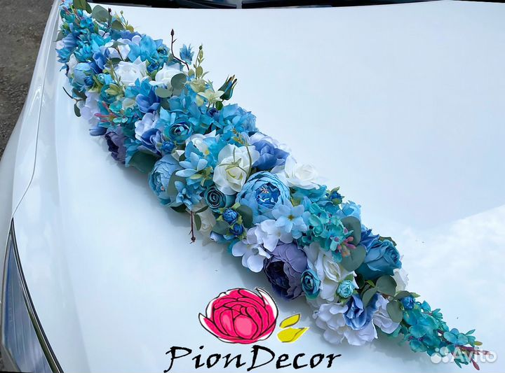 Свадебное украшение на машину №14