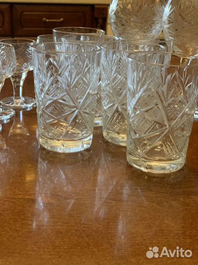 Набор хрустальных фужеров с графином