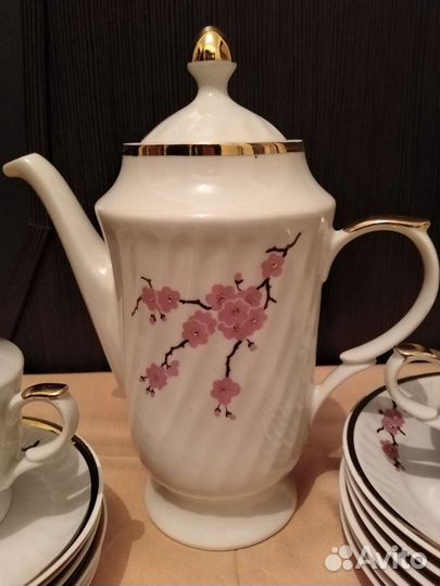 Сервиз кофейный, Рижский фарфор СССР (21 предмет)