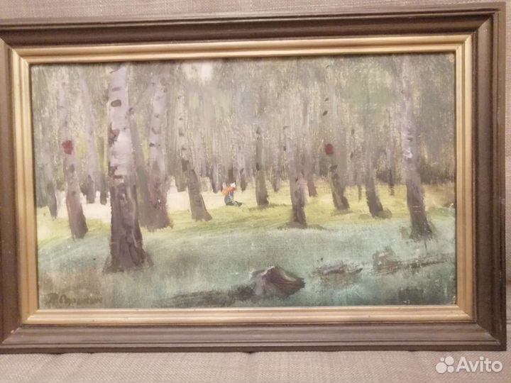 Картина маслом лесной пейзаж