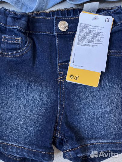 Шорты джинсовые h&m 80