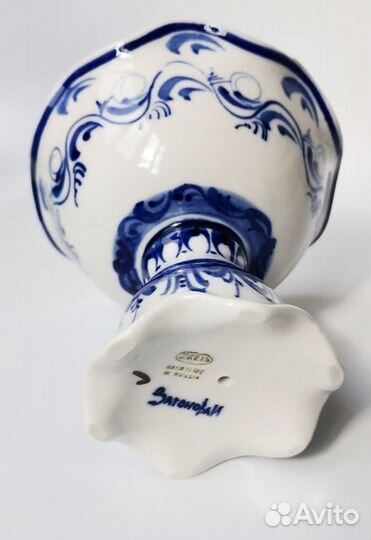 Ваза для фруктов гжель