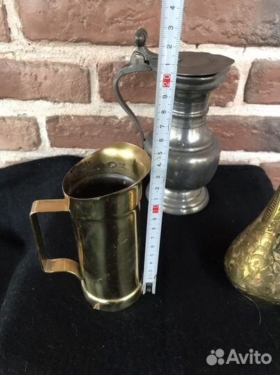 Кружка, кувшин, молочник латунь, олово