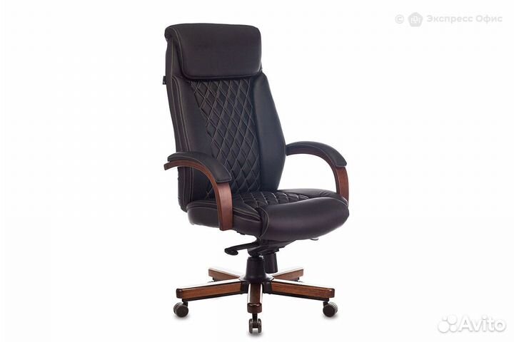 Кресло для руководителя Бюрократ T-9924walnut/blac