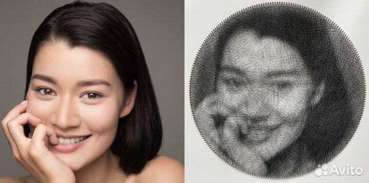 Портрет из нитей по фото. За 2-3 дня