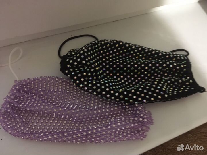 Маска со стразами медицинская декоративная