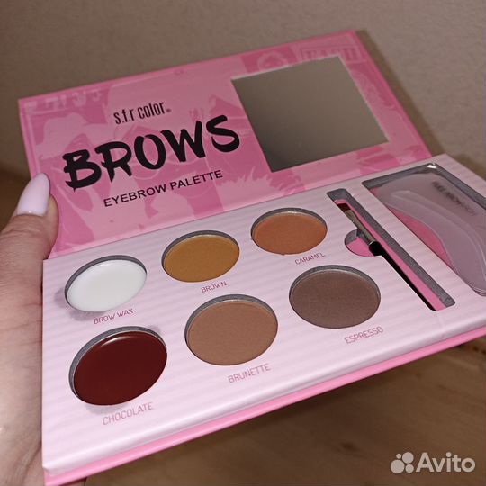 Палитра теней для бровей с трафаретом