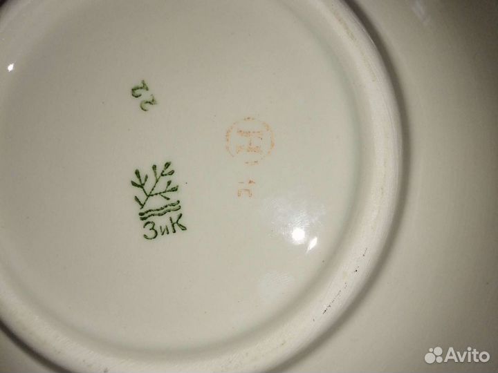 Блюдо СССР зик ручная роспись, Гарднер