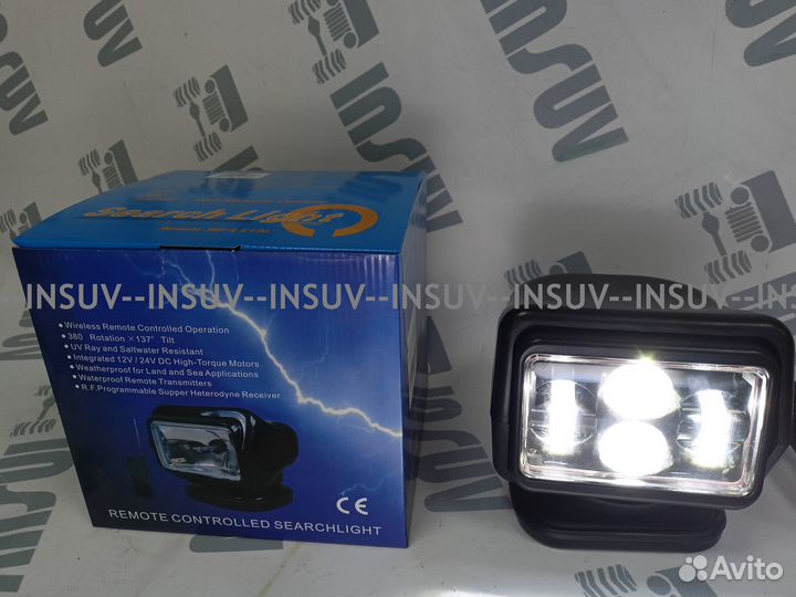 Светодиодный LED фароискатель на линзах 60W с Д/У