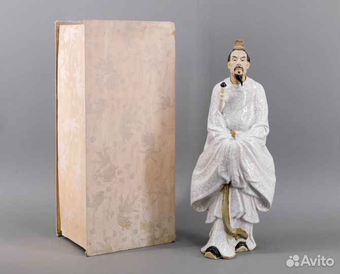 Провенанс. Статуэтка Цюй Юань. Китай 1950е. Фарфор