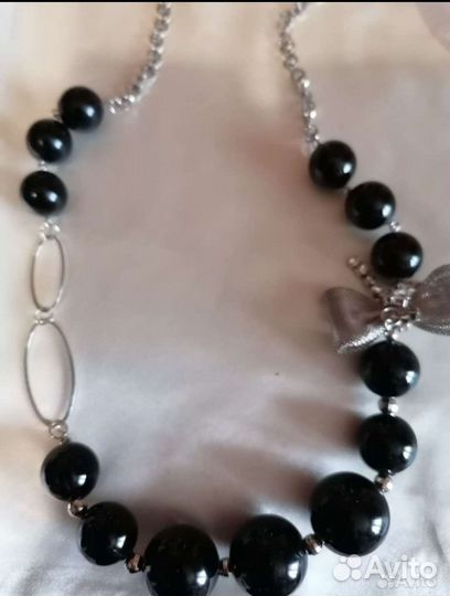 Гематит колье и браслет, бижутерия