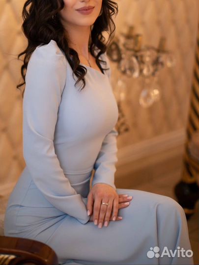 Небесно голубое платье xs