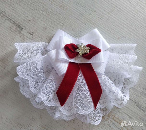 Жабо школьное для девочки +банты