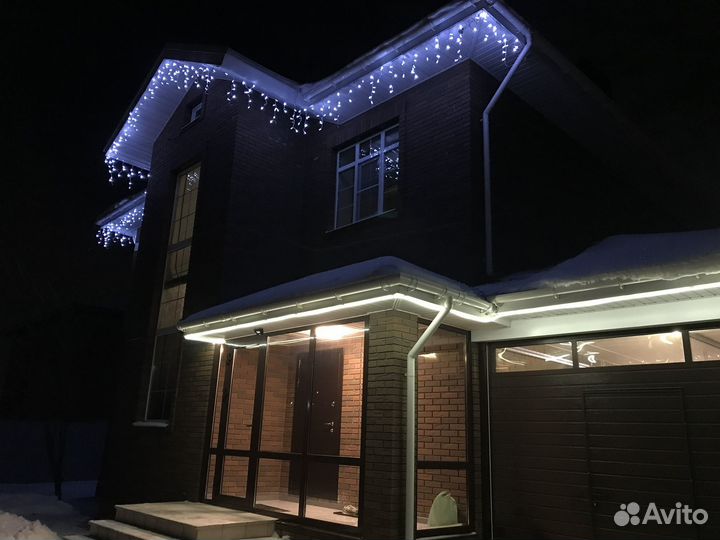 Украшение домов гирляндами