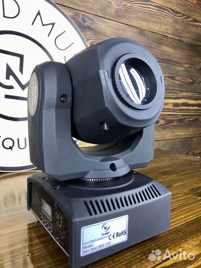 Flash LED Moving Head 30W spot color GOB в Наличии