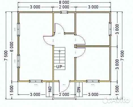 Каркасный дом щитовой 6х8