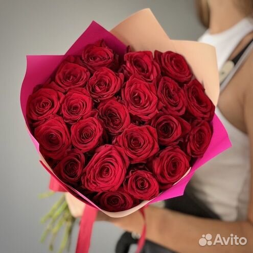 Букет цветов - букет роз 21, 51, 101 роза