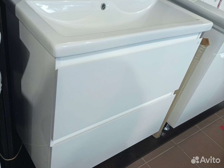 Тумба для ванной 80 см подвес, напольная краска