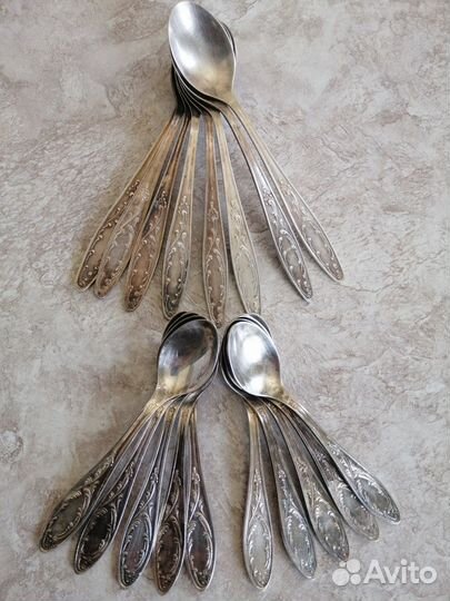 Мельхиоровые ложки,Пламя, чайные,кофейные