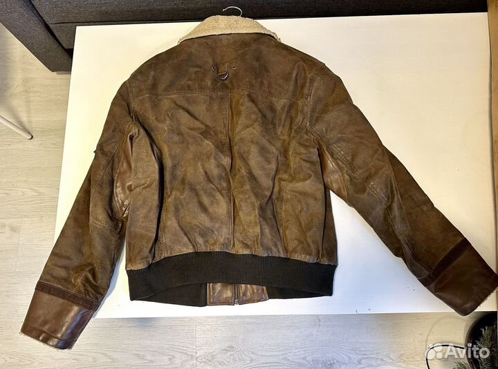 Бомбер винтажный мужской кожаный Mustang