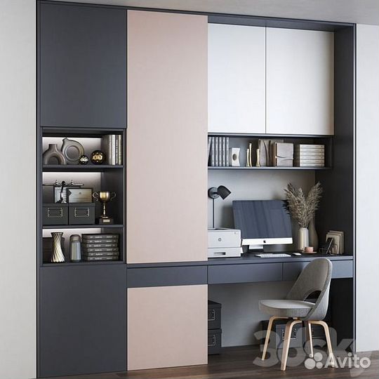 Стильный шкаф с рабочей зоной
