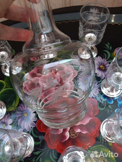 Хрусталь, графины, молочник,сахарница лфз СССР