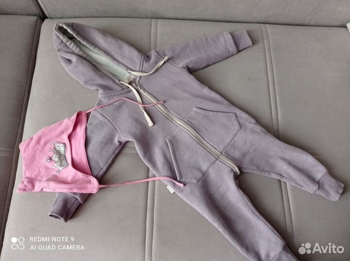 Комбинезон из футера с начесом 80 86