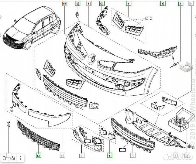 Бампер рено меган 2 Renault Megane II новый