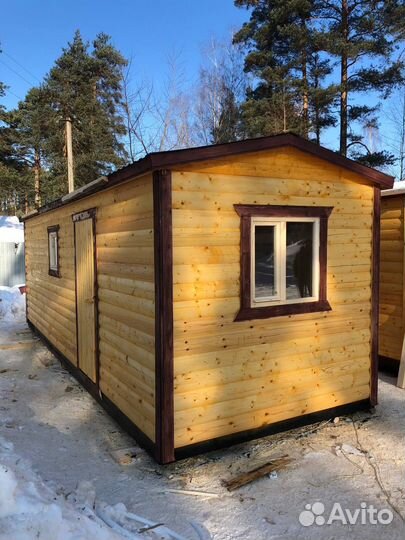 Транспортабельная баня из бруса проф. 3 х 2.3 м