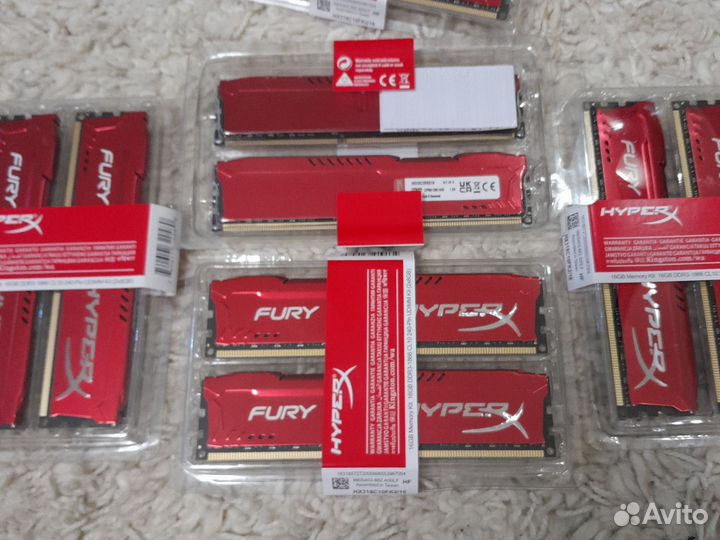 Fury hyperX ddr3 kit 2шт.по8gb 16gb 1866