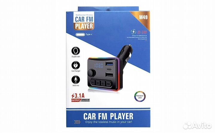 FM трансмиттер автомобильный BT M49 CAR FM player