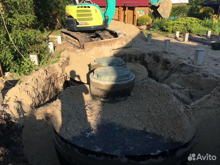 Септик переливной из жб колец