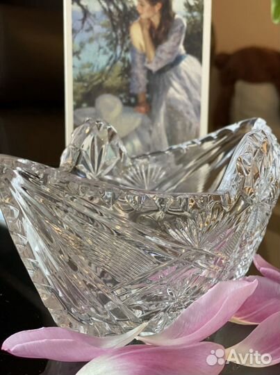 Хрустальная ваза конфетница СССР