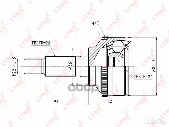 Шрус наружный перед прав/лев CO5112A lynxauto