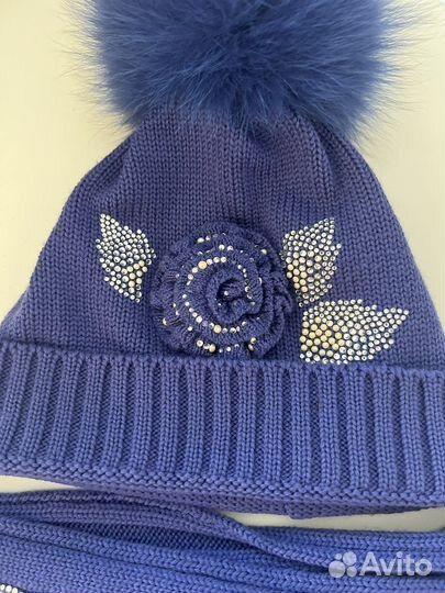 Комплект шапка и шарф для девочки