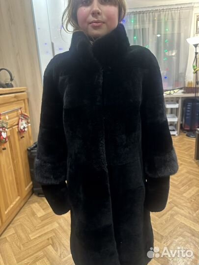 Шуба мутоновая с норкой